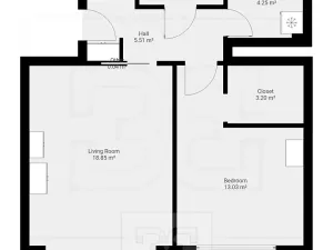 Pronájem bytu 2+1, Praha - Holešovice, Jateční, 54 m2