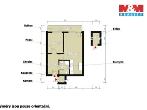 Pronájem bytu 2+kk, Králův Dvůr, Pod Hájem, 40 m2