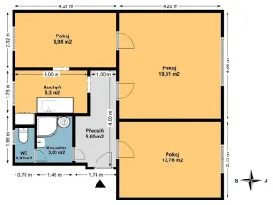Prodej bytu 3+1, Bystřice, U Stadionu, 58 m2