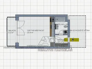 Pronájem bytu 1+kk, České Budějovice, Na Zlaté stoce, 31 m2