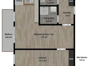 Pronájem bytu 2+kk, Zlín, Podlesí II, 50 m2