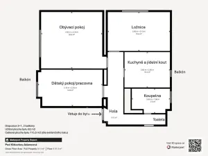 Pronájem bytu 3+1, Praha - Smíchov, Nad Buďánkami II, 82 m2