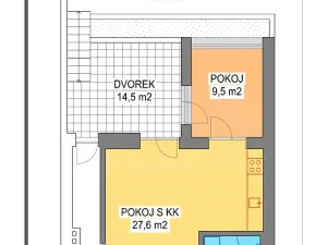 Pronájem bytu 2+kk, Brno, Churého, 41 m2