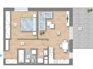 Prodej bytu 2+kk, Praha - Zličín, Strážovická, 55 m2