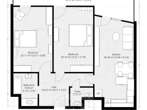 Pronájem bytu 3+kk, Praha - Letňany, 85 m2