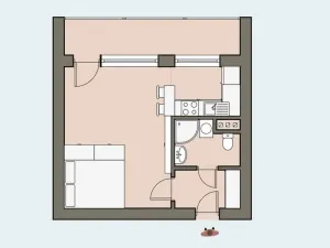 Pronájem bytu 1+1, Kralupy nad Vltavou - Lobeček, Krakovská, 34 m2