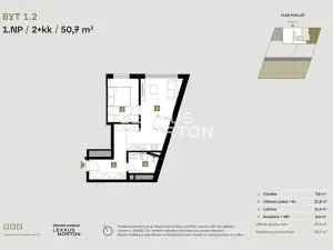 Prodej bytu 2+kk, Praha - Libeň, Zenklova, 51 m2