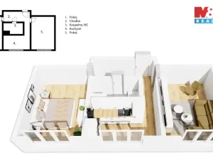 Prodej bytu 2+1, Roztoky, 52 m2