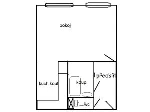 Pronájem bytu 1+kk, Teplice, Krušnohorská, 32 m2