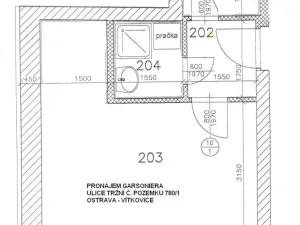 Pronájem bytu 1+kk, Ostrava - Vítkovice, Tržní, 25 m2