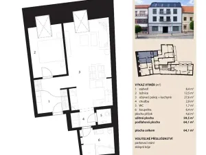 Prodej bytu 2+kk, Bystřice nad Pernštejnem, Masarykovo náměstí, 64 m2