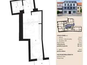 Prodej bytu 1+kk, Bystřice nad Pernštejnem, Masarykovo náměstí, 40 m2