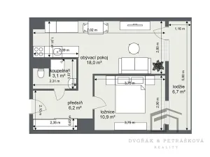Prodej bytu 2+kk, Praha - Hostivař, Zápasnická, 39 m2