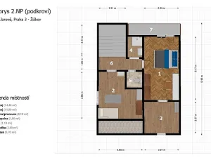 Pronájem domu, Praha - Žižkov, Na Jarově, 126 m2