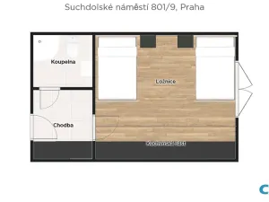 Pronájem pokoje, Praha - Suchdol, Suchdolské náměstí, 24 m2