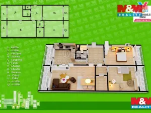 Prodej bytu 3+1, Hradec Králové - Třebeš, třída Edvarda Beneše, 99 m2