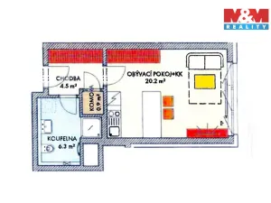 Prodej bytu 1+kk, Praha, Honzíkova, 33 m2