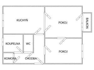 Pronájem bytu 2+1, Most, Konstantina Biebla, 54 m2