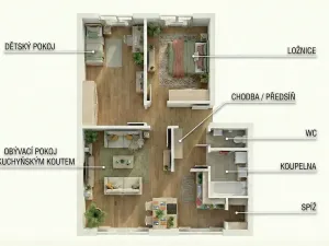 Prodej bytu 3+kk, Jemnice, U Víta, 62 m2