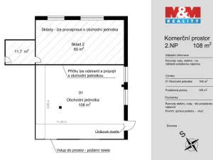 Pronájem obchodního prostoru, Benešov, Vnoučkova, 108 m2