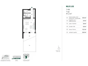 Pronájem bytu 1+kk, Praha - Stodůlky, Ujgurská, 41 m2