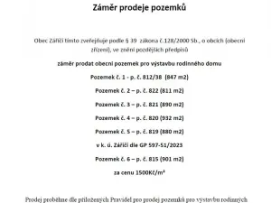 Prodej pozemku pro bydlení, Záříčí, 901 m2