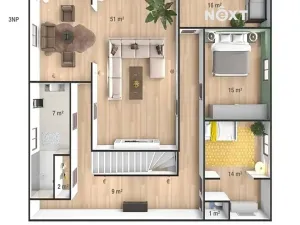 Pronájem bytu 4+1, Boršov nad Vltavou, Poříčská, 115 m2