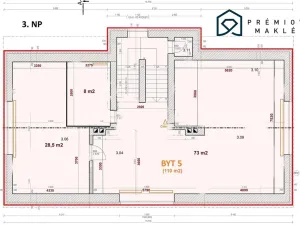 Pronájem bytu 2+kk, Litvínov - Chudeřín, Chudeřínská, 110 m2