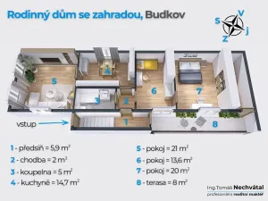 Prodej rodinného domu, Budkov, 82 m2