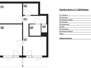 Pronájem bytu 2+1, Brno - Žabovřesky, Záhřebská, 64 m2