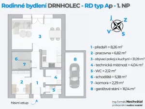 Prodej rodinného domu, Drnholec, Hrušovanská, 118 m2