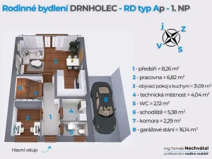 Prodej rodinného domu, Drnholec, Hrušovanská, 118 m2
