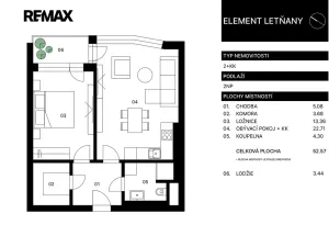 Prodej bytu 2+kk, Praha - Letňany, Tupolevova, 53 m2