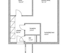Pronájem bytu 2+kk, Praha, Ctěnická, 39 m2