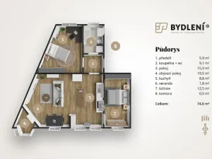 Prodej bytu 3+1, Ústí nad Labem, Elišky Krásnohorské, 74 m2