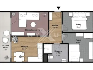 Prodej bytu 3+1, Praha - Prosek, Veltruská, 61 m2