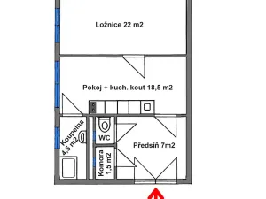 Pronájem bytu 2+kk, Praha - Holešovice, Dělnická, 54 m2