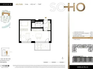 Prodej bytu 1+kk, Praha - Holešovice, V háji, 41 m2