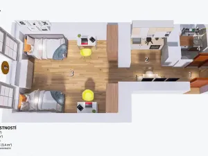 Pronájem bytu 1+1, Brno, Antonínská, 34 m2