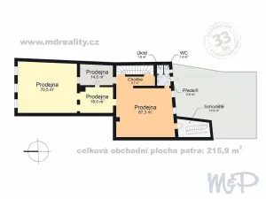 Pronájem obchodního prostoru, Jihlava, Masarykovo náměstí, 150 m2