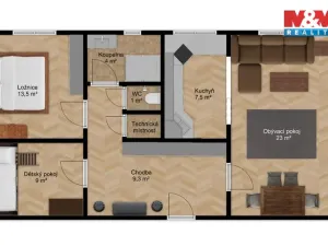 Prodej bytu 3+1, Nymburk, Husova, 68 m2