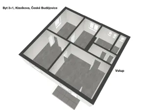 Prodej bytu 3+1, České Budějovice, Klavíkova, 70 m2