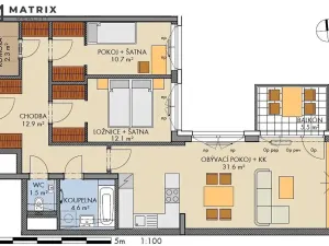 Prodej bytu 3+kk, Praha - Vysočany, Pod Harfou, 80 m2