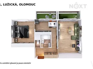 Pronájem bytu 2+1, Olomouc, Lužická, 56 m2