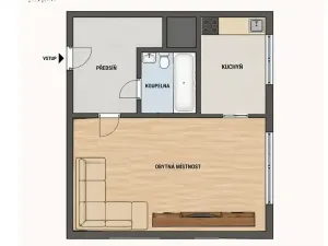 Pronájem bytu 1+1, Praha - Chodov, Brodského, 30 m2