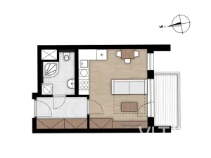 Pronájem bytu 1+kk, Praha - Hostivař, Arnošta Staňka, 33 m2