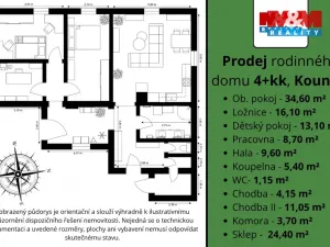 Prodej rodinného domu, Kounice, 107 m2