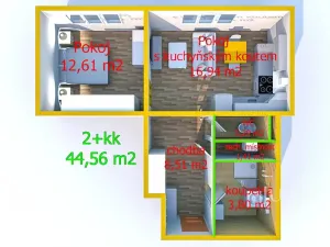 Pronájem bytu 2+kk, Staré Město, Mahenova, 45 m2