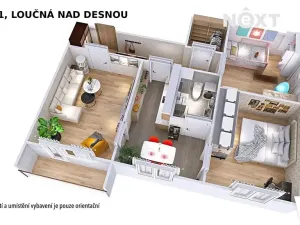 Prodej bytu 3+1, Loučná nad Desnou, 74 m2