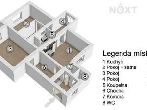 Prodej bytu 3+1, Němčice nad Hanou, Masarykova, 98 m2